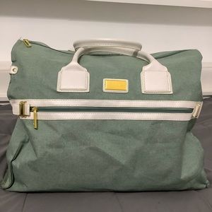 Nicole Miller Duffle Tote mint green canvas travel Bag
